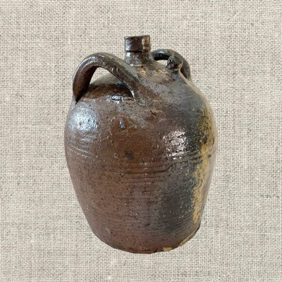 19c French Provincial Stoneware Olive Oil Jug - Picture 2 of 4